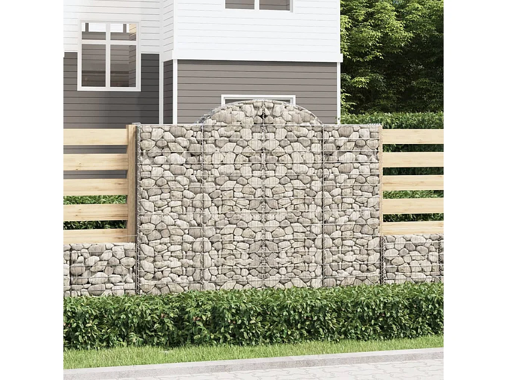 Panier de gabions arqué 200x50x160/180 cm Fer galvanisé WVGQ7444