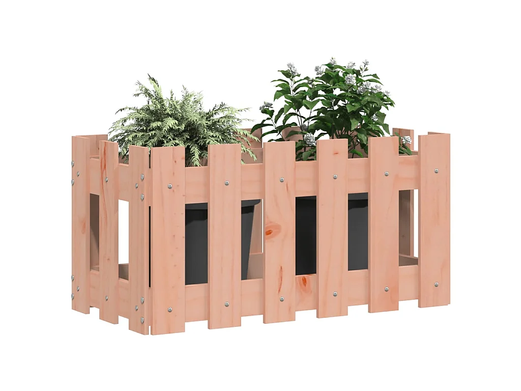 Plantenbak met hekontwerp 60x30x30 cm massief dougashout NL850482