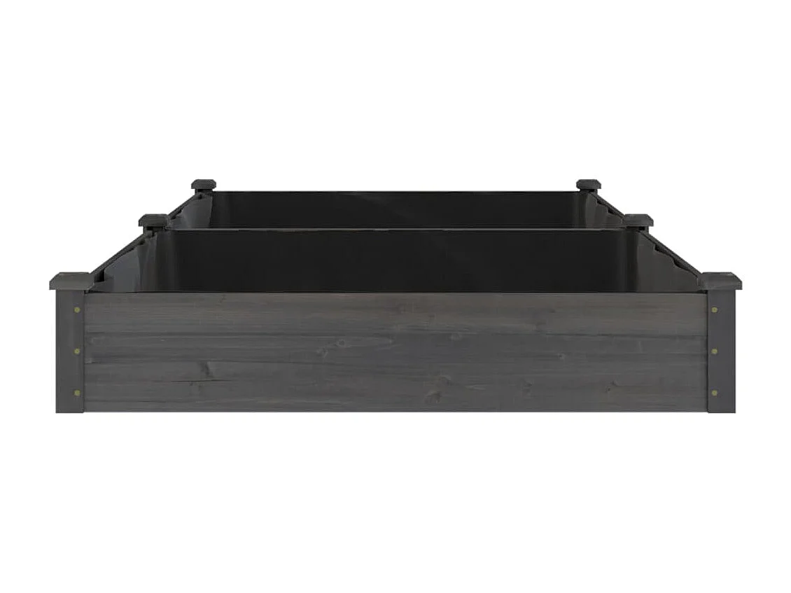 Jardinera arriate con forro madera abeto gris 240x120x25 cm ES46469
