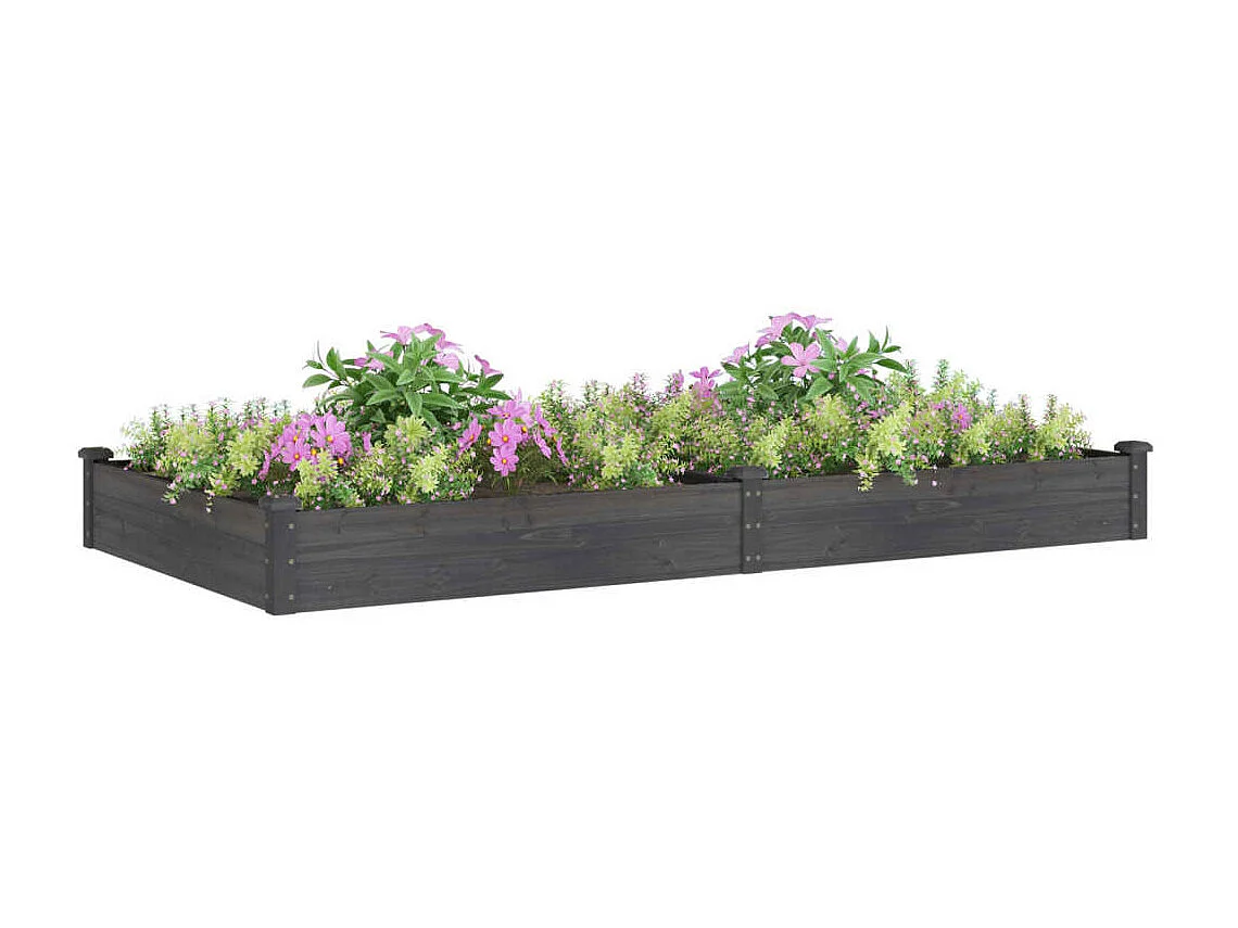 Jardinera arriate con forro madera abeto gris 240x120x25 cm ES46469