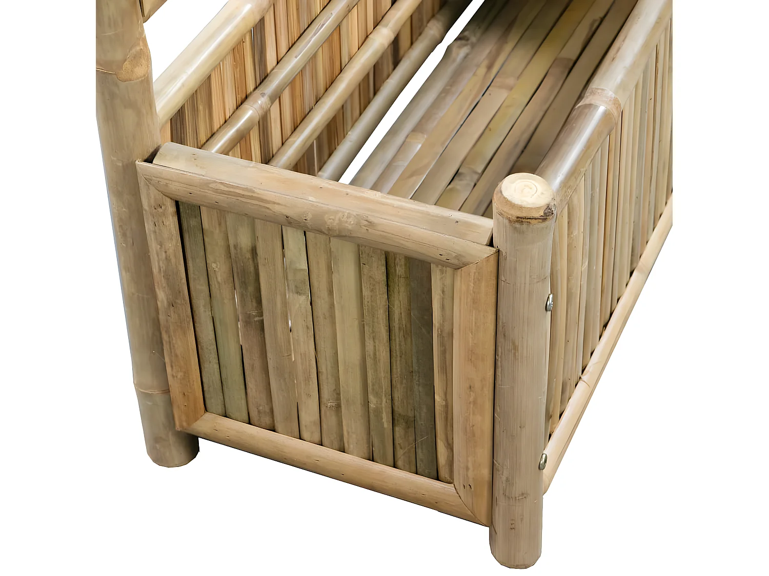 Jardinera de jardín con enrejado bambú 70 cm ES74515