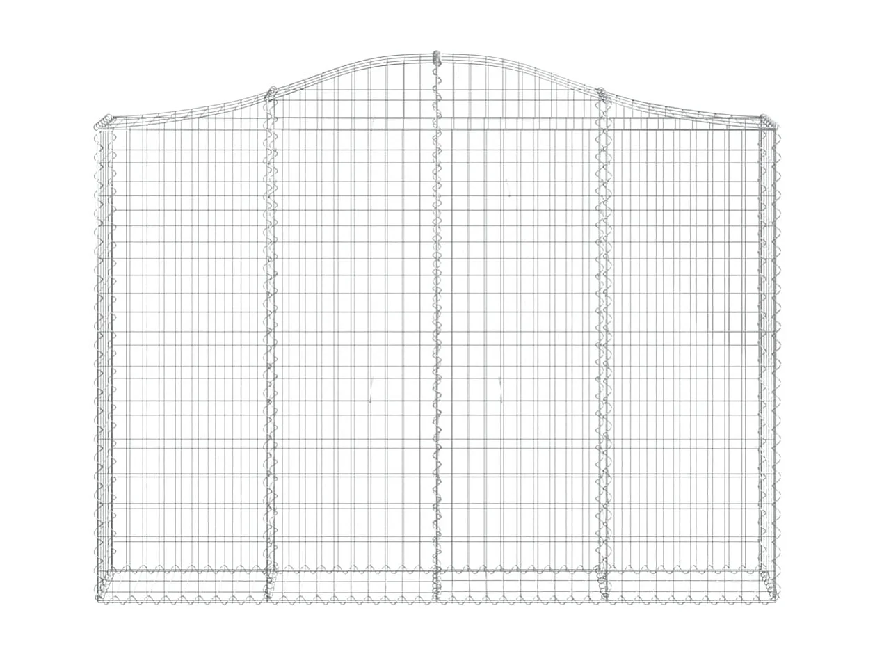 Panier de gabions arqué 200x30x140/160 cm Fer galvanisé WVGQ2374