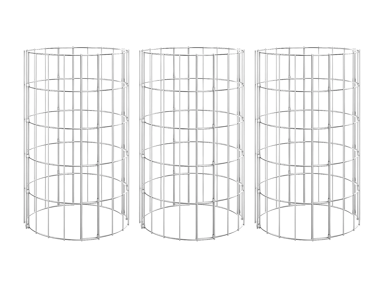 Arriate gaviones circular 3 uds acero galvanizado Ø30x50 cm ES12942