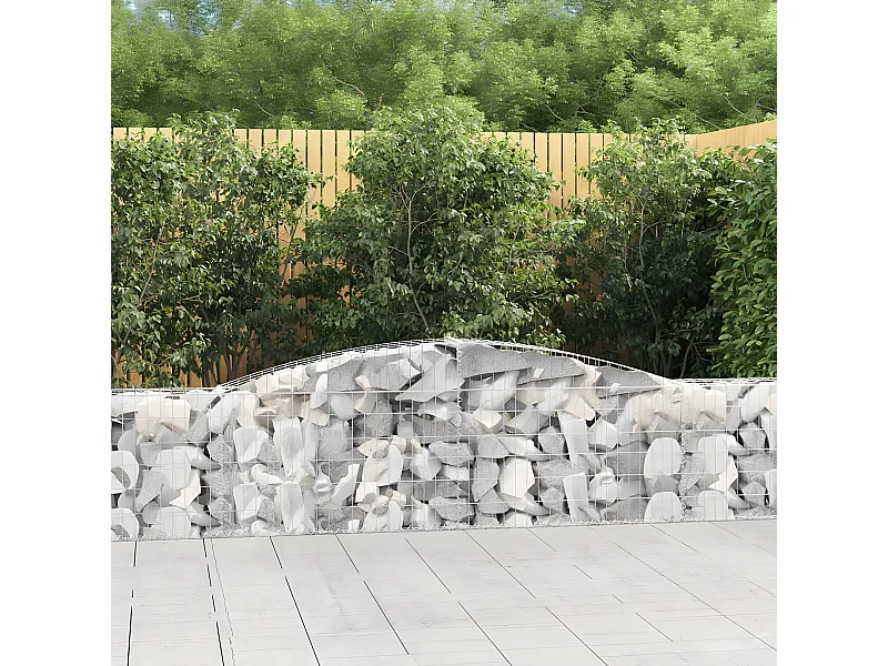 Panier de gabions arqué 400x30x60/80 cm Fer galvanisé WVGQ5696