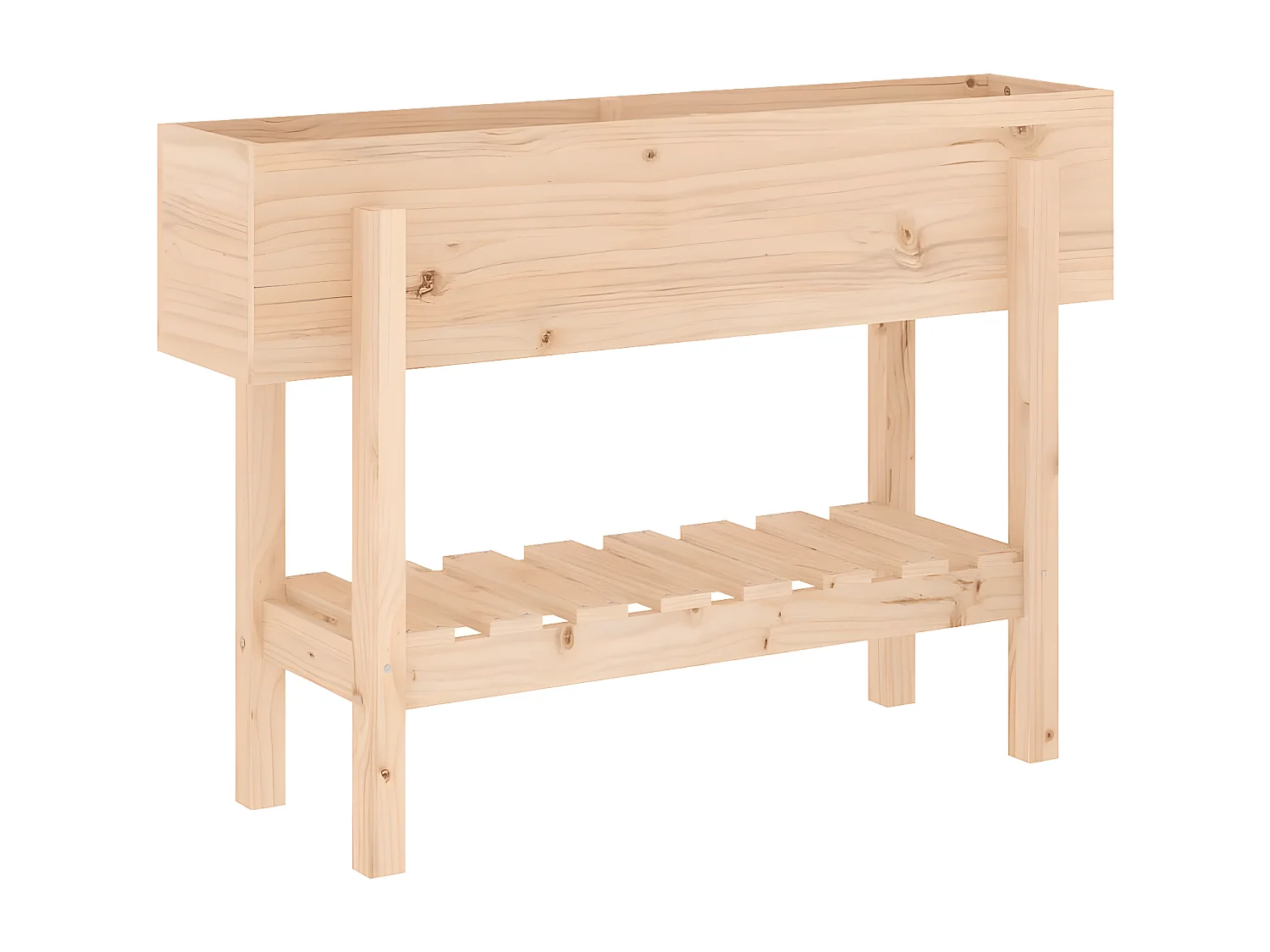 Jardinera elevado de jardín madera maciza de pino 101x30x69 cm ES42411