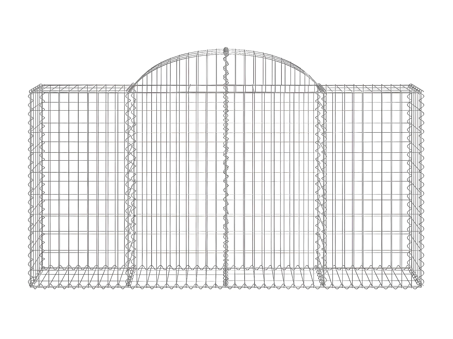 Cestas de gaviones 4 uds forma de arco hierro 200x50x100/120cm ES49468