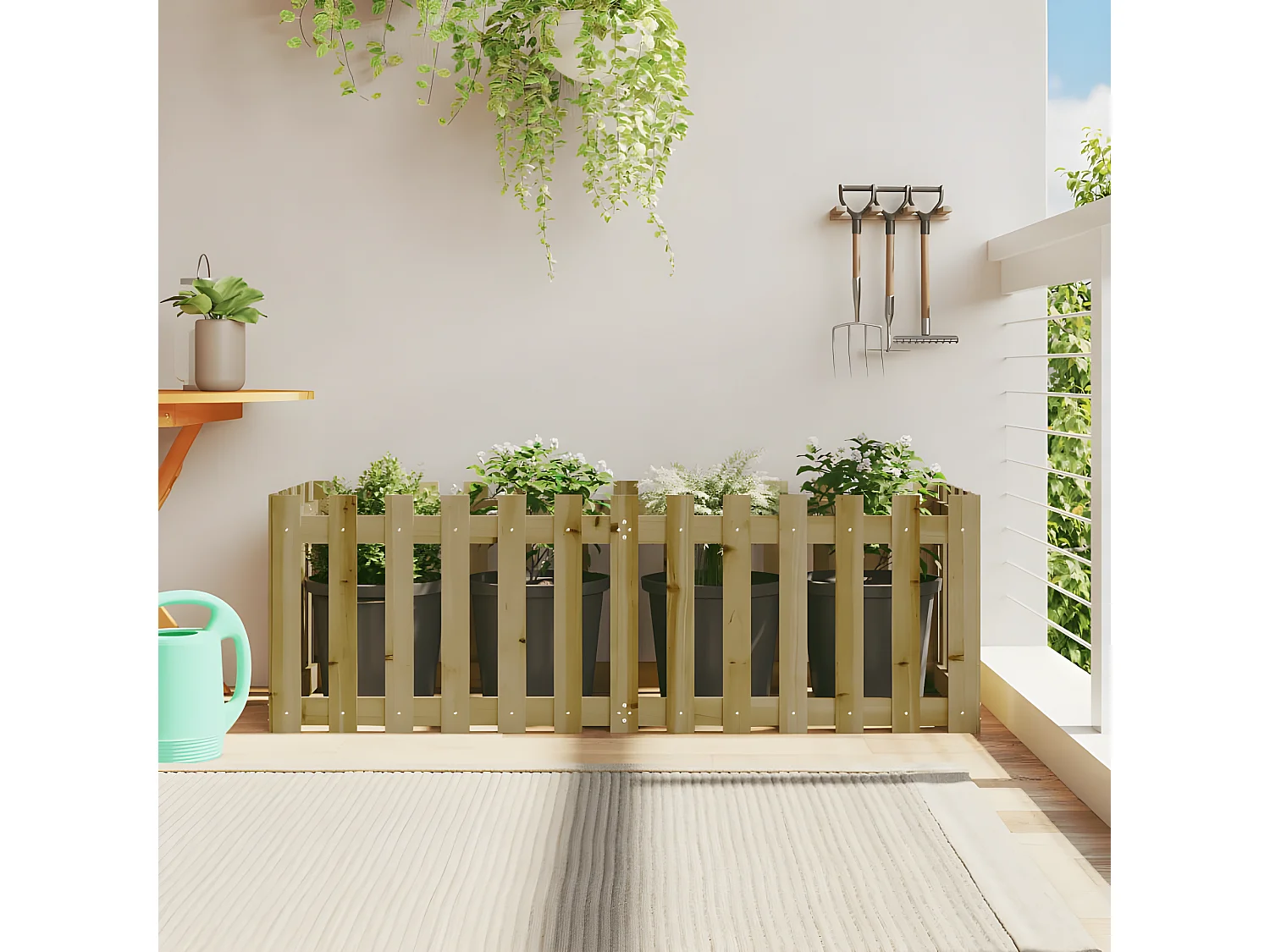 Plantenbak verhoogd hekontwerp 150x50x50 cm geïmpregneerd hout