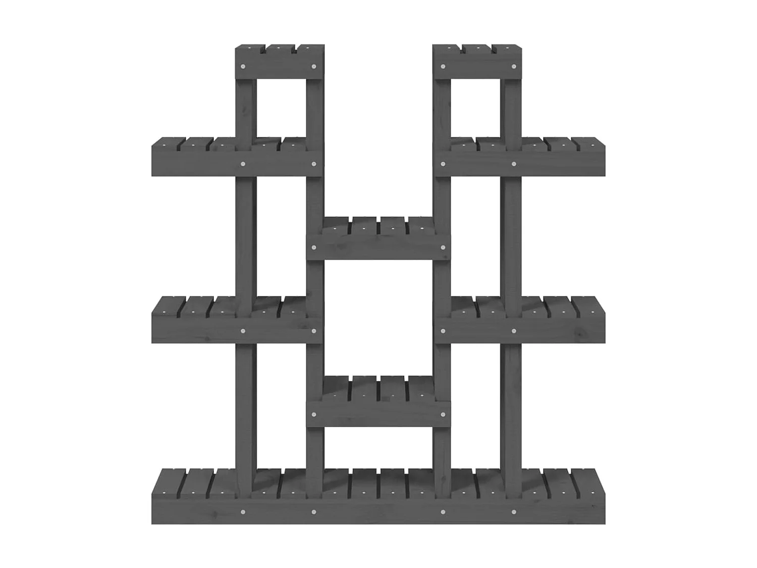 Jardinière Support à plantes Gris 104,5x25x109,5 cm Bois massif de pin BE2940