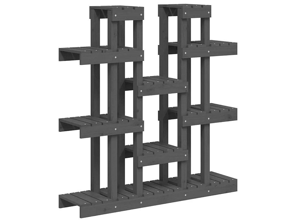 Jardinière Support à plantes Gris 104,5x25x109,5 cm Bois massif de pin BE2940