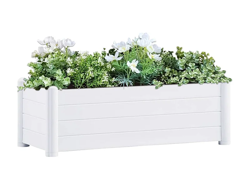 Plantenbak verhoogd 100x43x35 cm PP wit