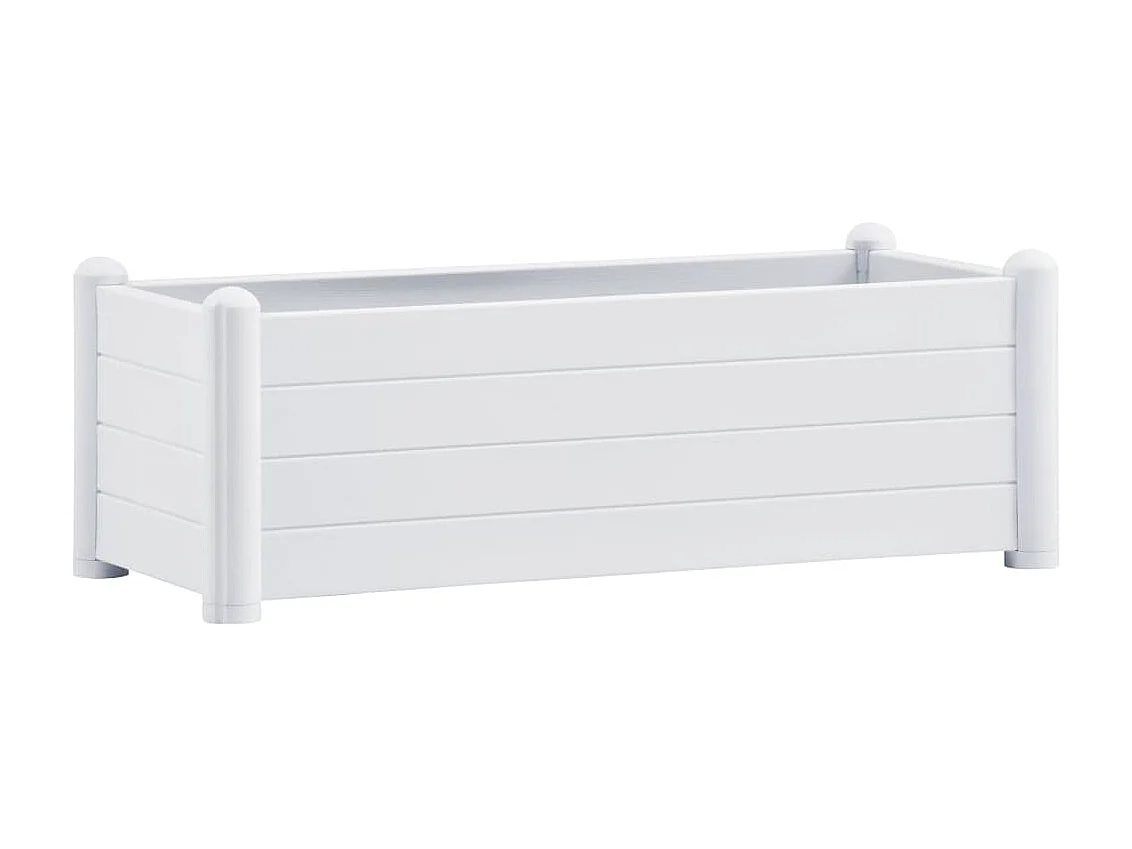 Canteiro elevado para jardim PP 100x43x35 cm branco PT790616