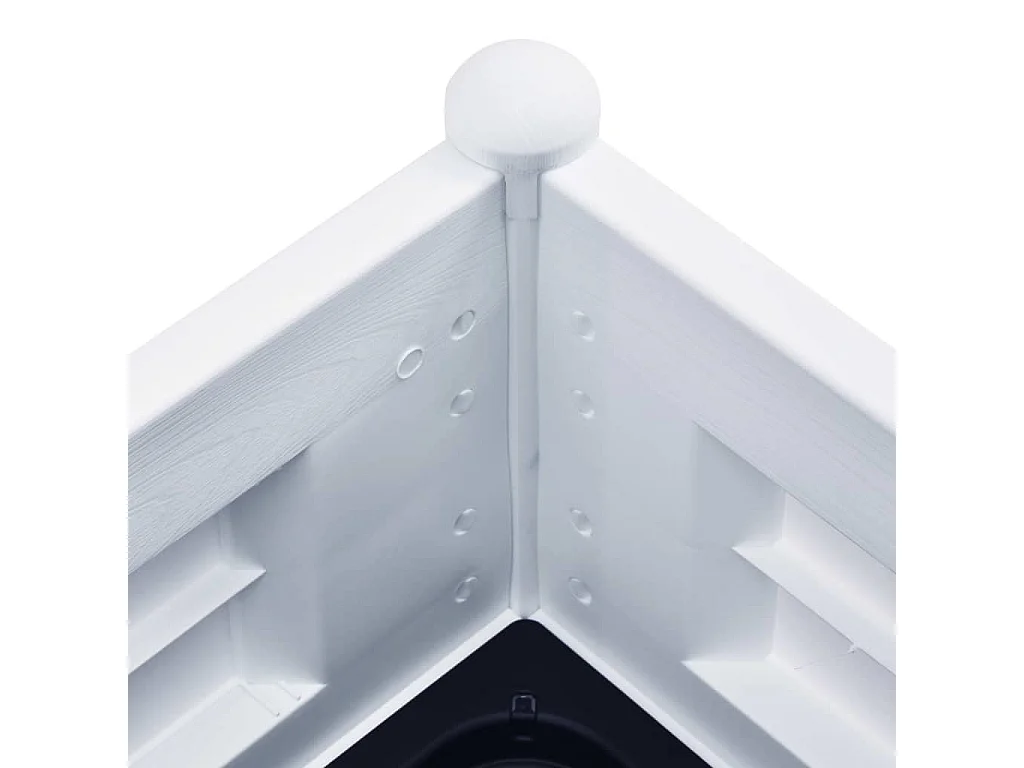 Canteiro elevado para jardim PP 100x43x35 cm branco PT790616