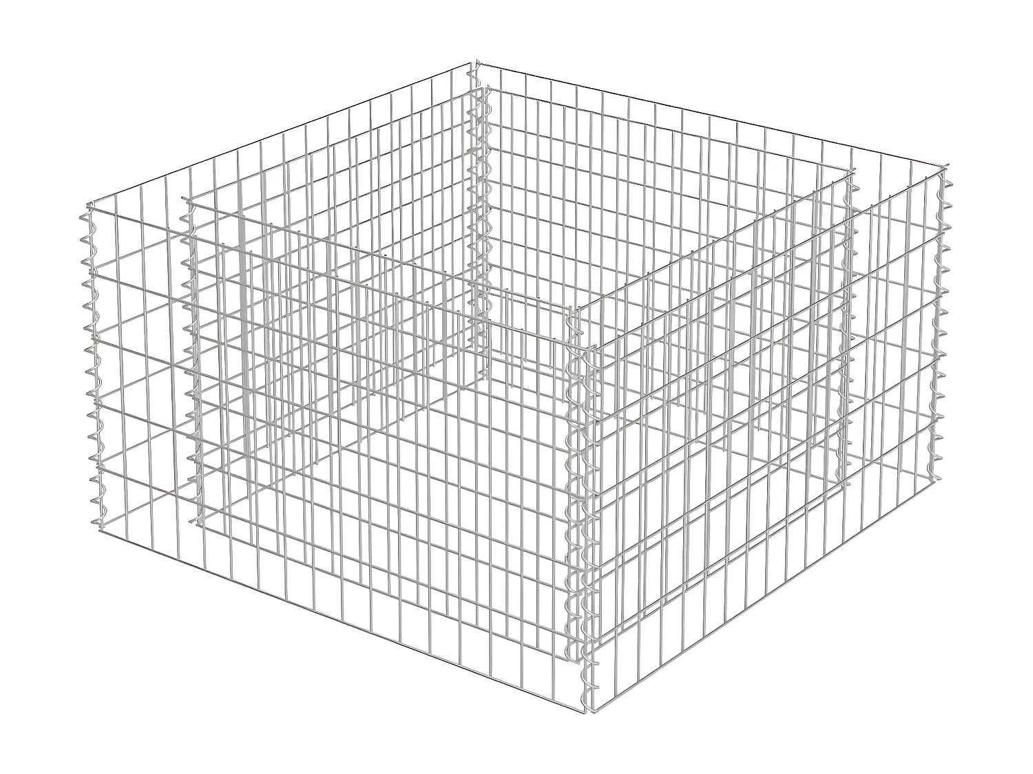Arriate de gaviones de acero 90x90x50 cm ES51148