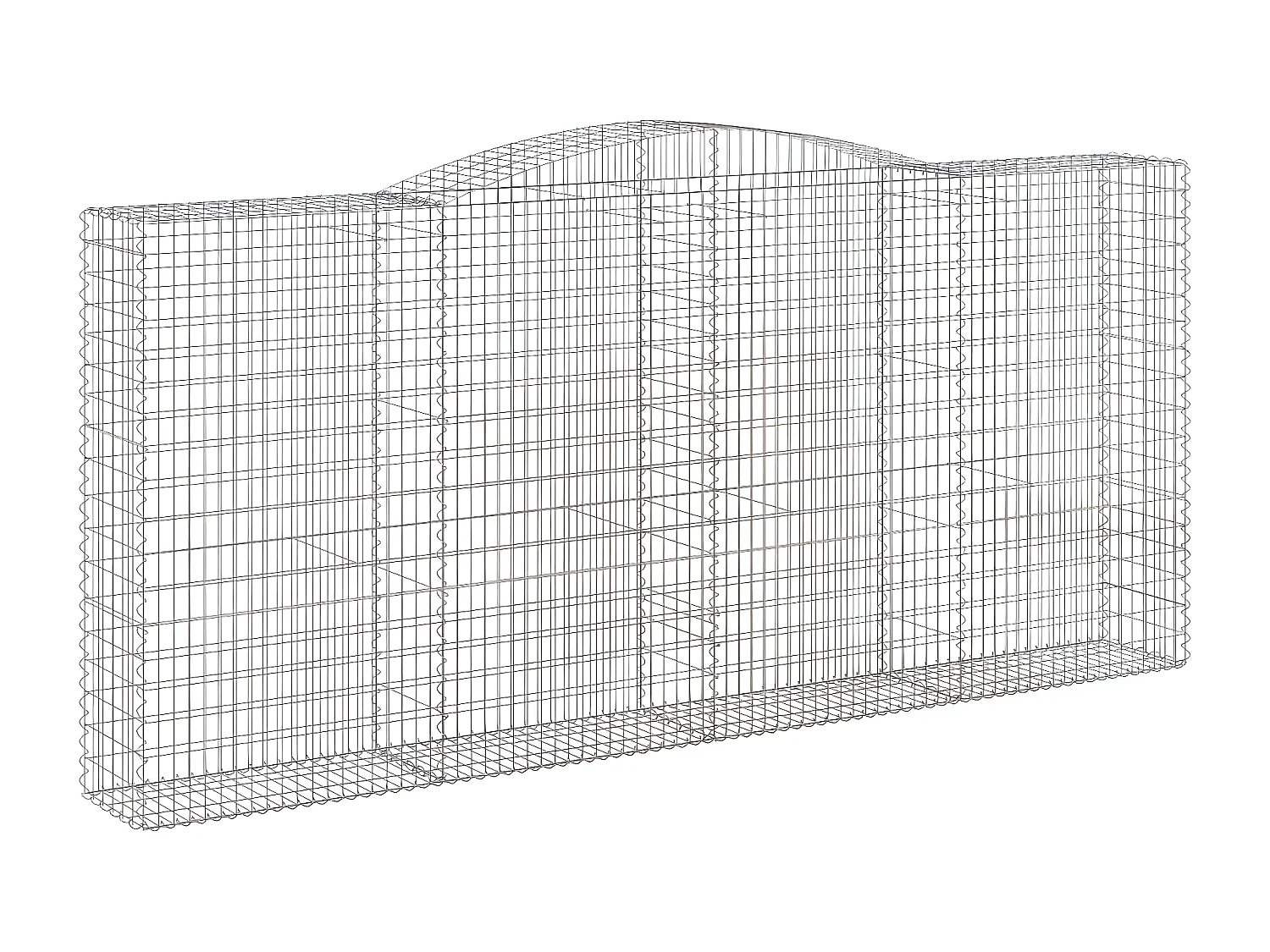 Panier de gabions arqué 400x50x180/200 cm Fer galvanisé WVGQ3534