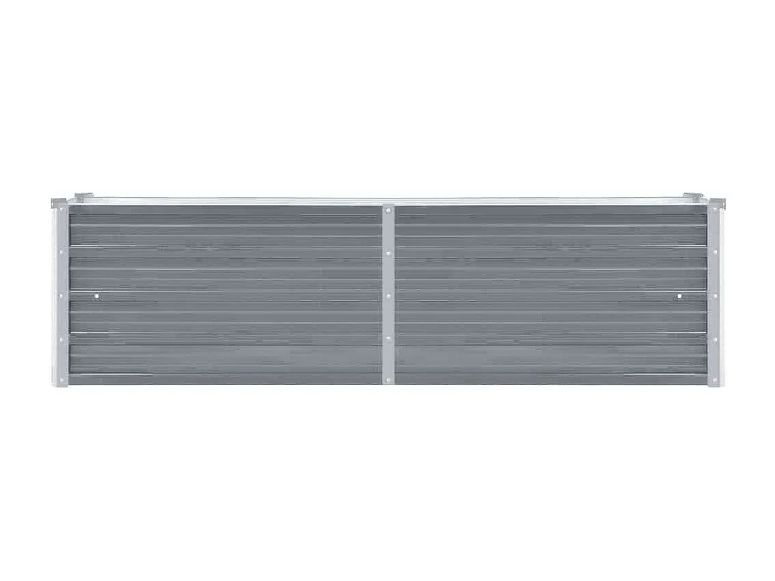 Jardinera de jardín de acero galvanizado gris 160x40x45 cm ES36135
