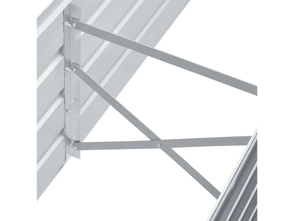 Jardinera de jardín de acero galvanizado gris 160x40x45 cm ES36135