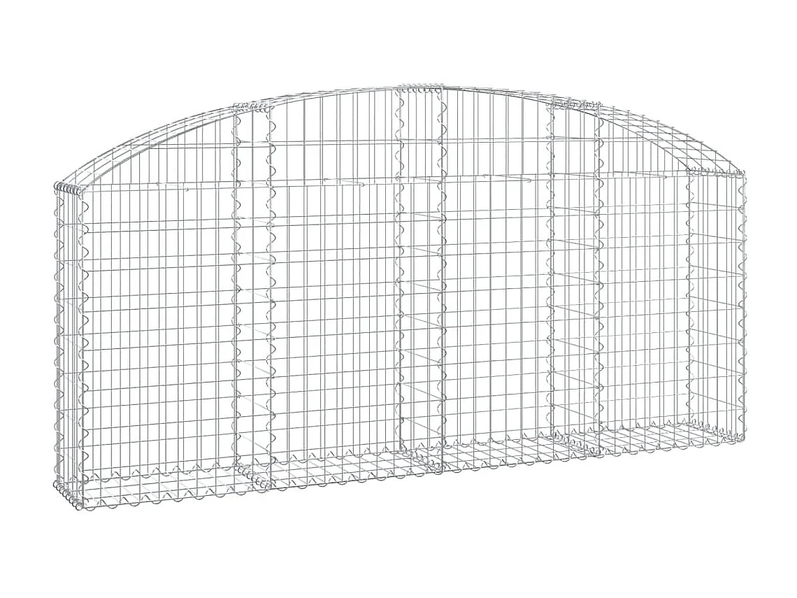 Panier de gabions arqué 200x30x80/100 cm Fer galvanisé WVGQ6596