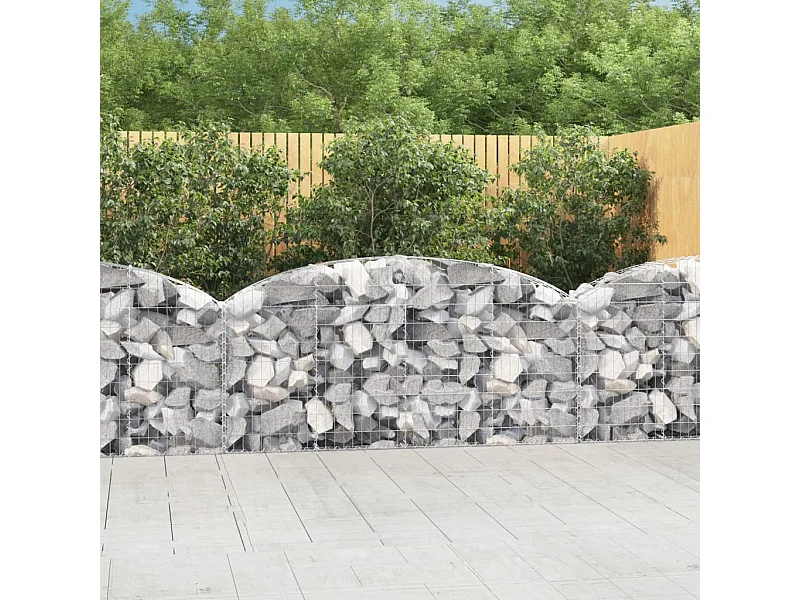 Panier de gabions arqué 200x30x80/100 cm Fer galvanisé WVGQ6596
