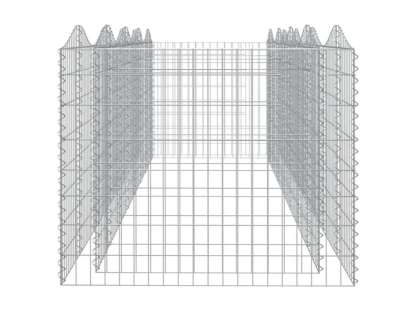 Jardinière Lit surélevé à gabions arqué 400x100x100 cm Fer galvanisé BE1834