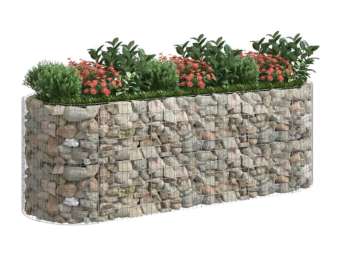 Gabion plantenbak verhoogd 300x100x100 cm gegalvaniseerd ijzer