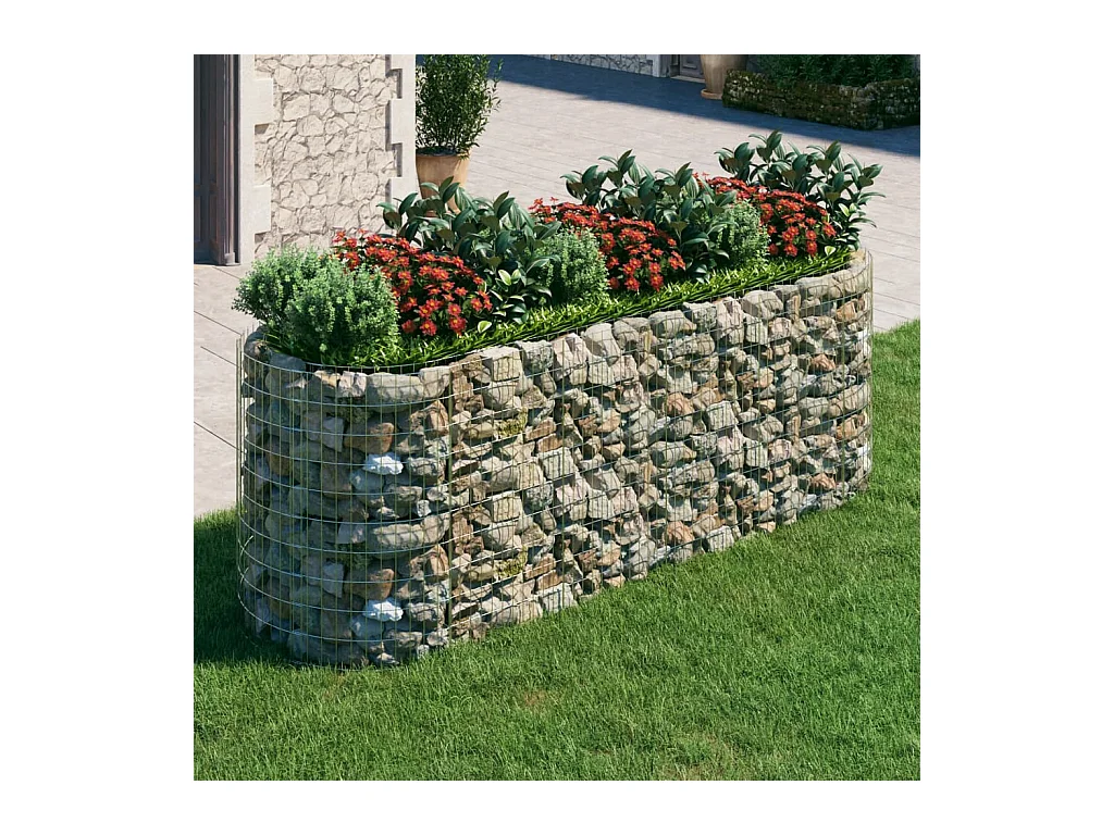 Arriate de gaviones de hierro galvanizado 300x100x100 cm ES35714