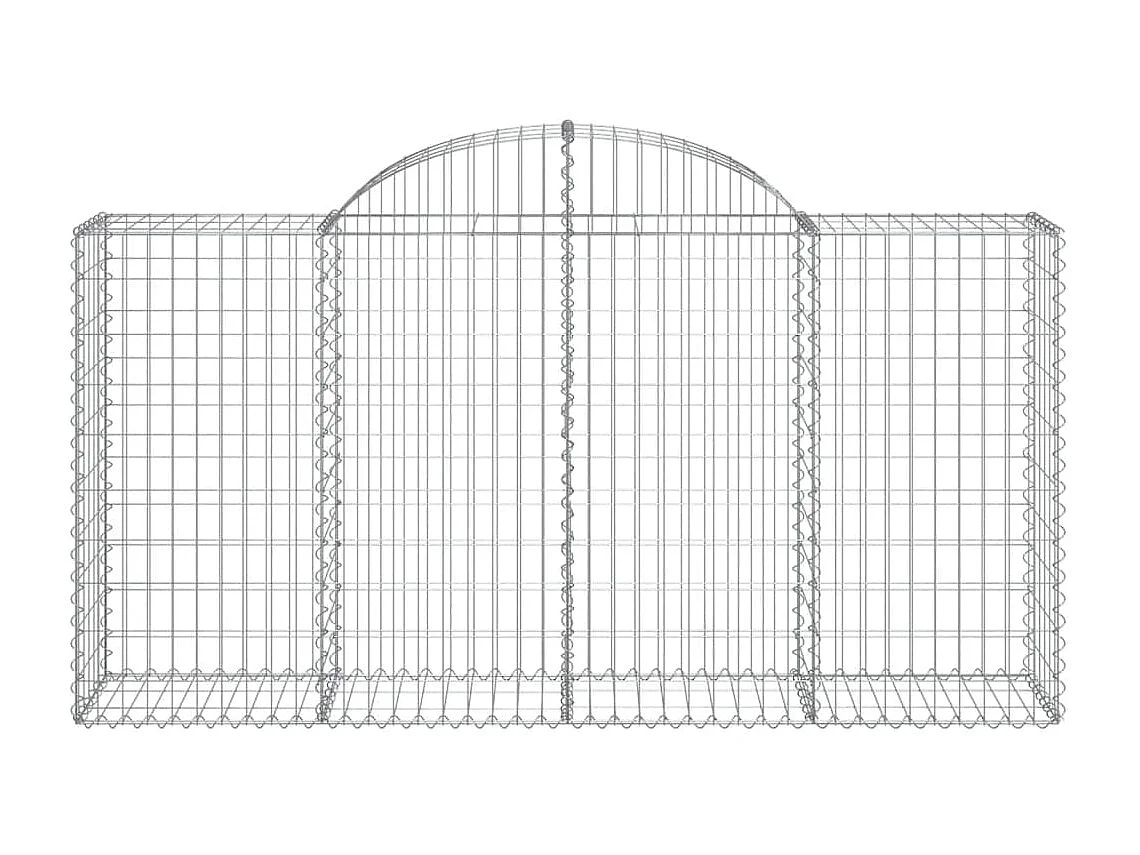 Paniers à gabions arqués 3 pcs 200x50x100/120 cm fer galvanisé WVGQ7348