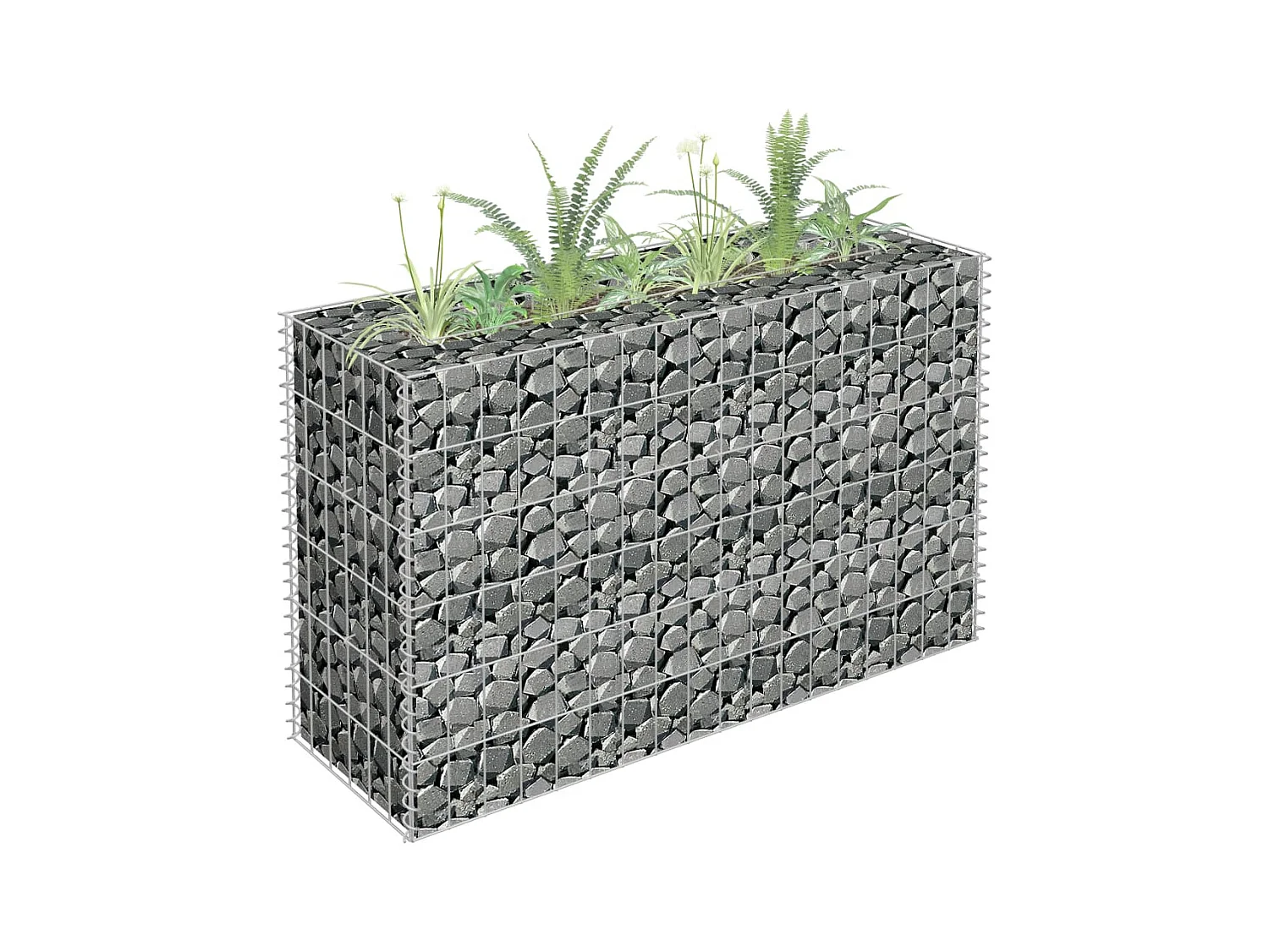 Lit surélevé à gabion Acier galvanisé 90x30x60 cm WVGQ6329