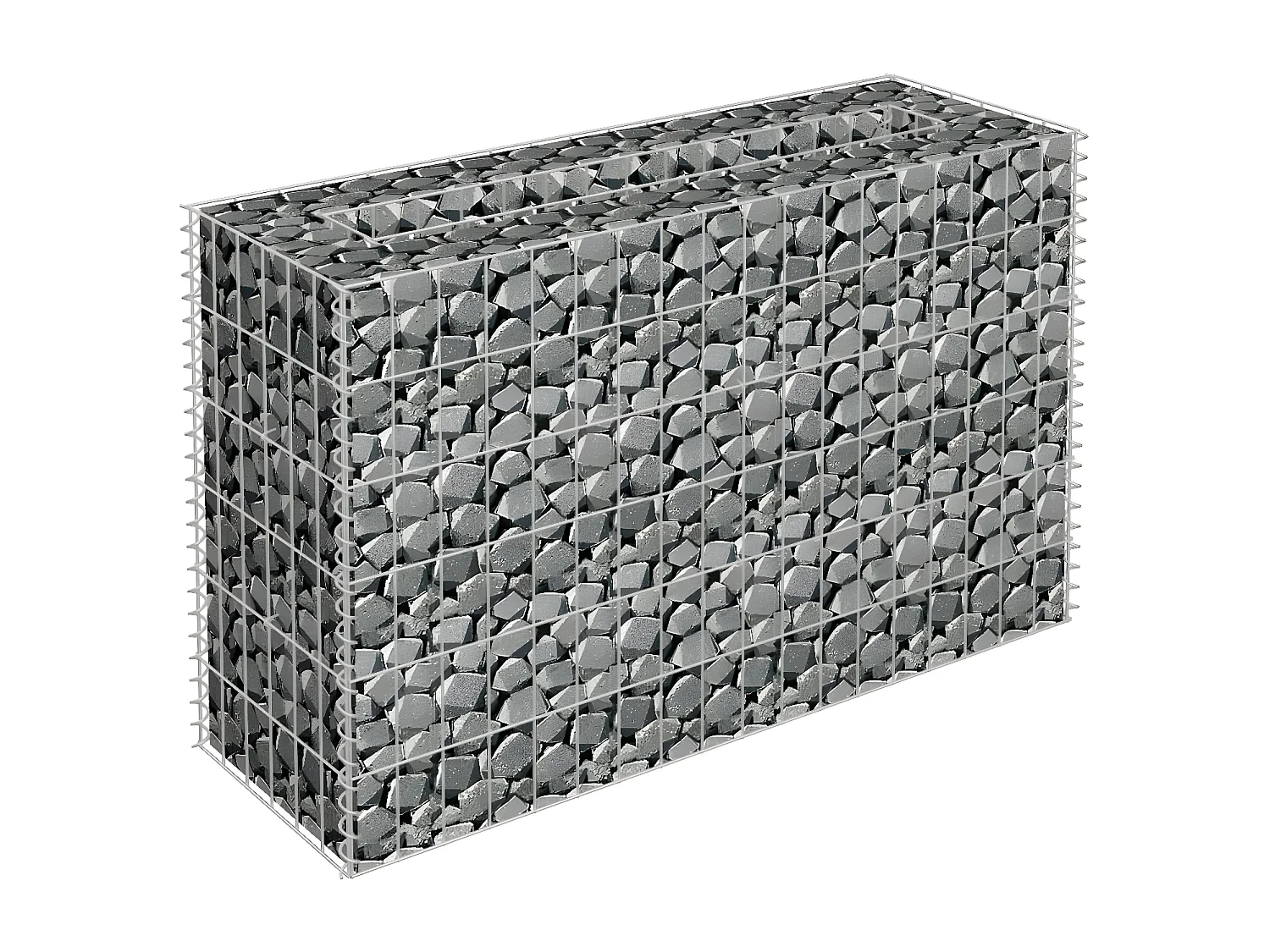 Lit surélevé à gabion Acier galvanisé 90x30x60 cm WVGQ6329