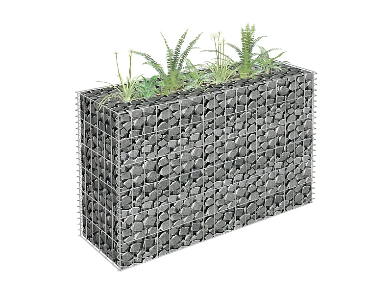 Lit surélevé à gabion Acier galvanisé 90x30x60 cm WVGQ6329