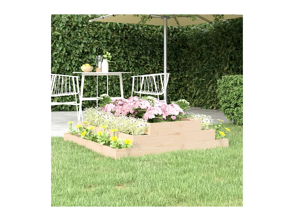 Jardinière 110x110x27 cm Bois massif de pin BE1302