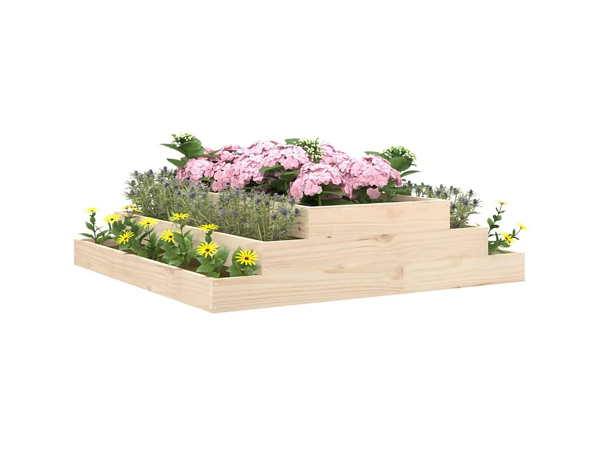 Plantenbak 110x110x27 cm massief grenenhout NL762527