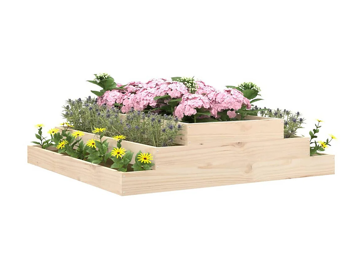 Jardinera de madera maciza de pino 110x110x27 cm ES17569