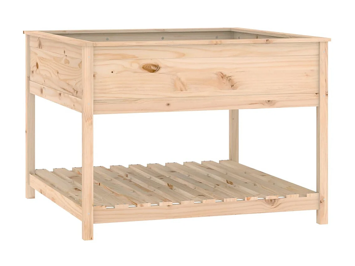 Jardinière avec étagère 111,5x111,5x81 cm Bois massif de pin BE6808