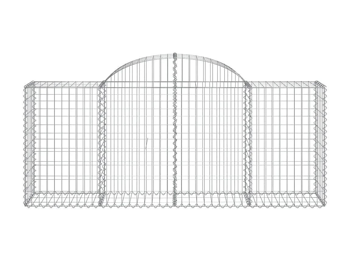 Cestas de gaviones 2 uds forma de arco hierro 200x50x80/100 cm ES86441