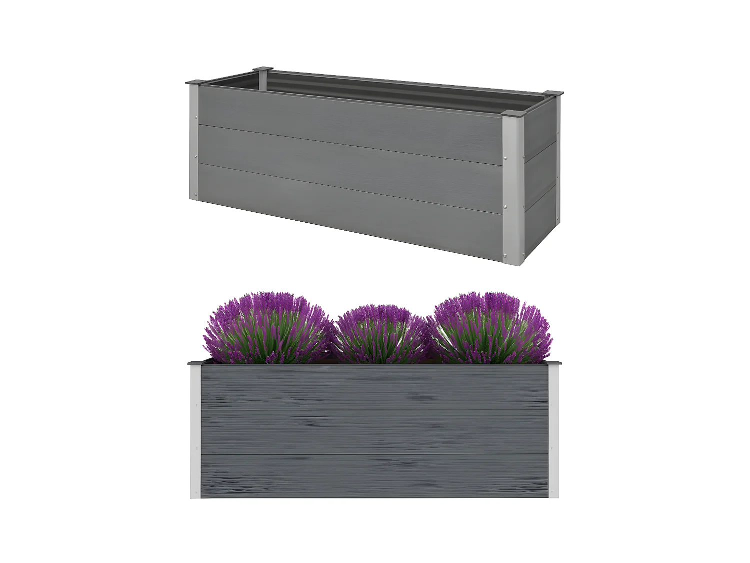 Jardinera de WPC gris 150x50x54 cm ES13991