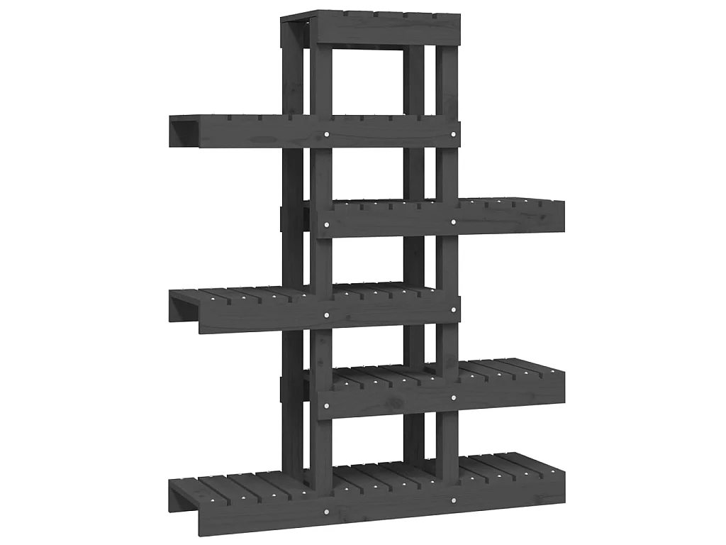 Jardinière Support à plantes Gris 85x25x109,5 cm Bois massif de pin BE3104