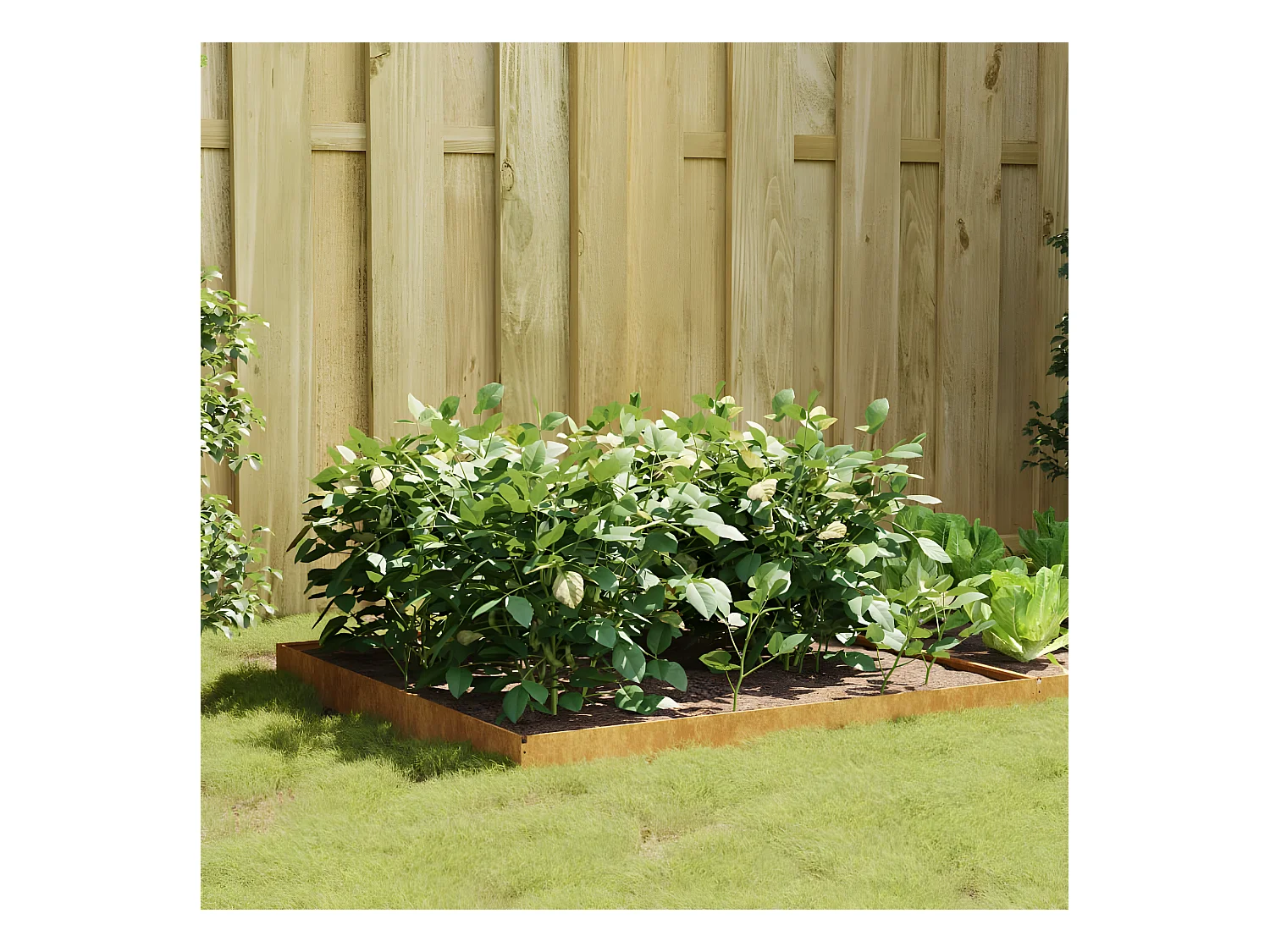 Jardinera acero corten 100x100x18,5 cm ES97211