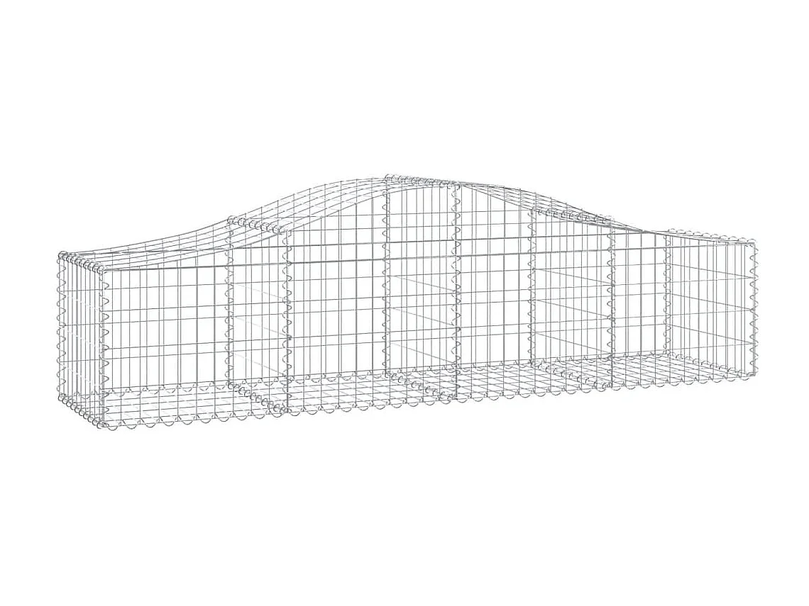Cestas de gaviones 5 uds forma de arco hierro 200x50x40/60 cm ES73932