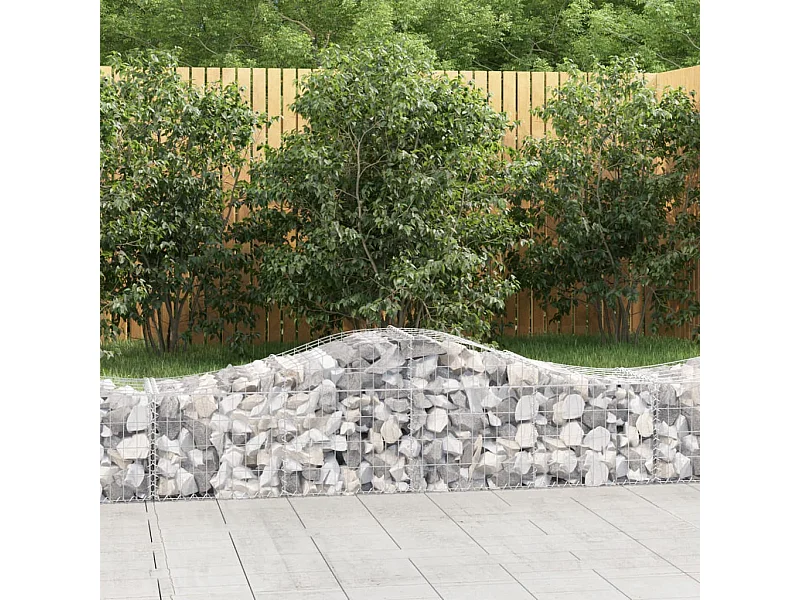 Paniers à gabions arqués 5 pcs 200x50x40/60 cm fer galvanisé WVGQ9863