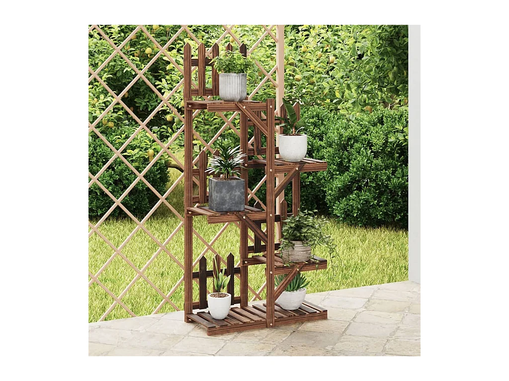 Jardinière Support à fleurs 60x25x130 cm bois massif de sapin BE8533