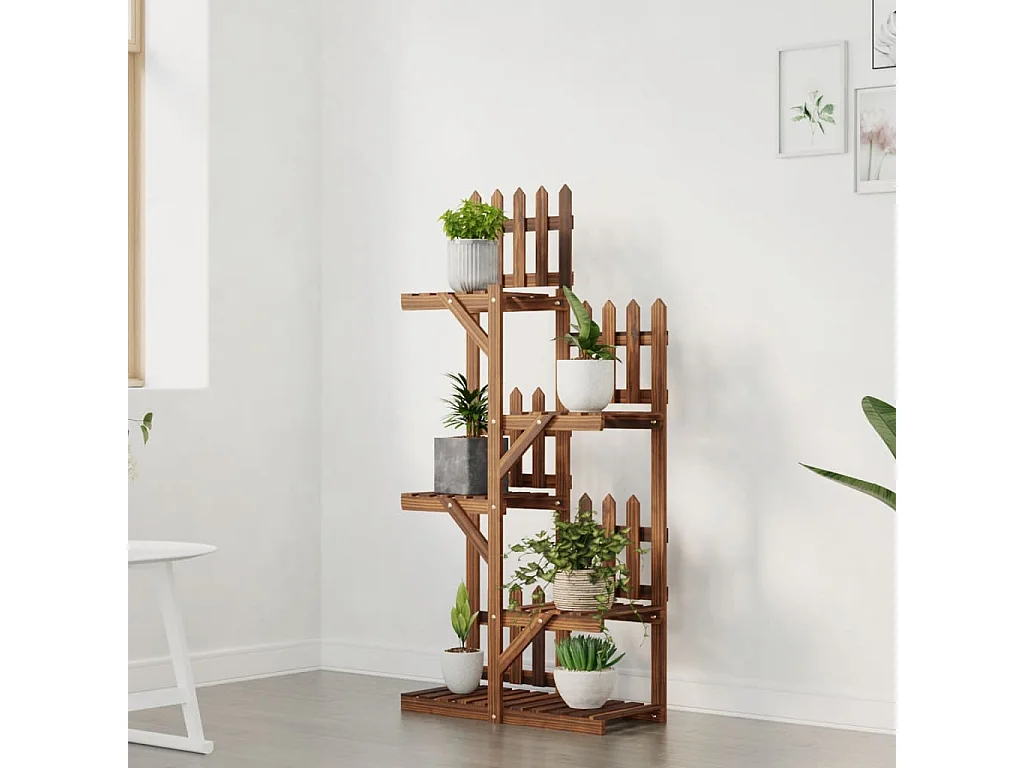 Plantenstandaard 60x25x130 cm massief vurenhout NL629675