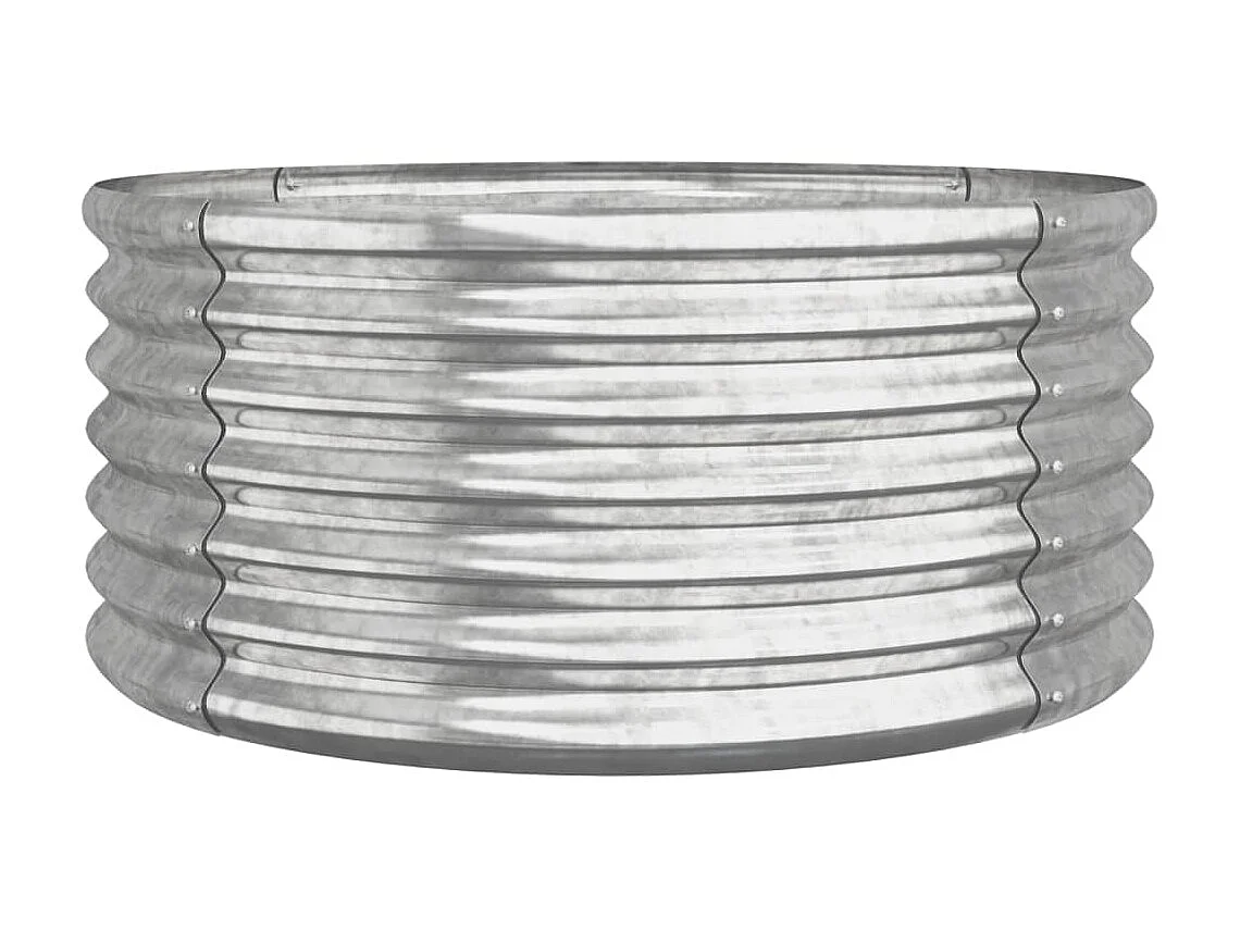 Jardinière Acier enduit de poudre 80x80x36 cm Argenté BE43367