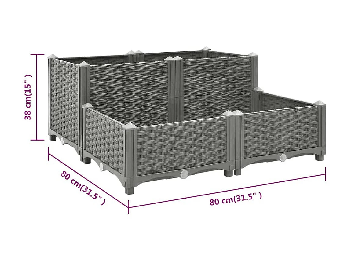 Jardinera polipropileno 80x80x38 cm ES65278