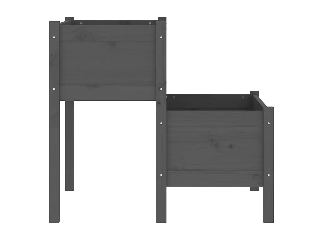 Jardinière Gris 84,5x84x75 cm Bois massif de pin BE6983