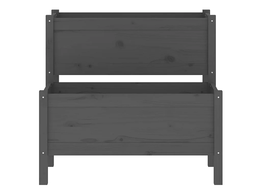 Jardinera de madera maciza de pino gris 84,5x84x75 cm ES83183