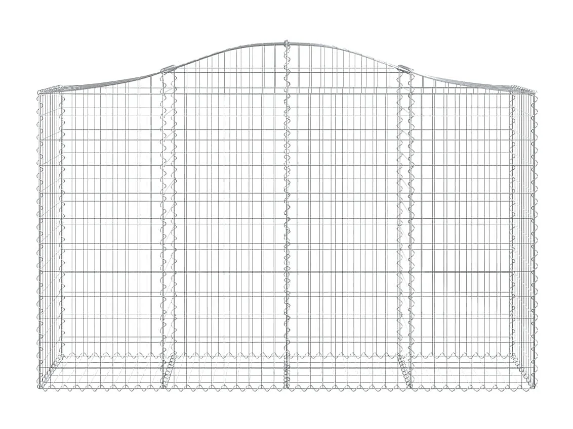 Paniers à gabions arqués 2 pcs 200x50x120/140 cm Fer galvanisé WVGQ1033