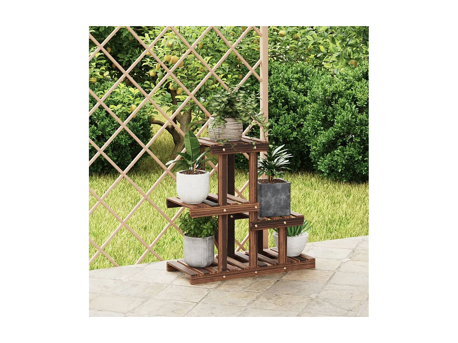 Suporte de plantas 58x25x51 cm madeira de abeto maciça PT933405