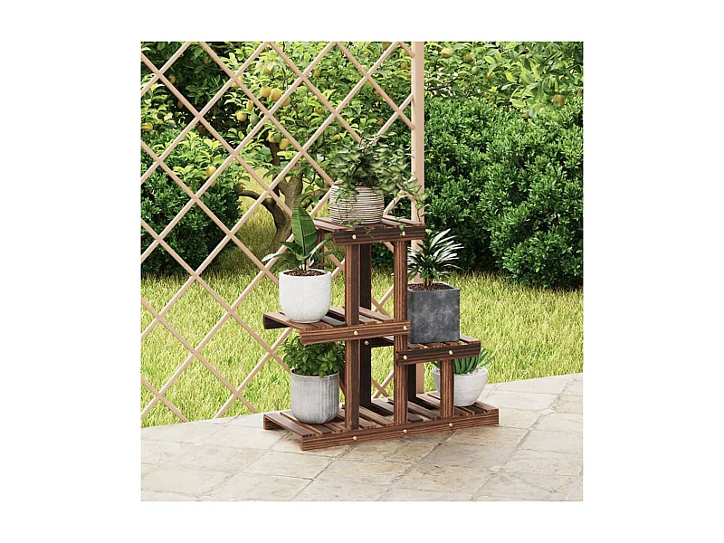 Jardinière Support à fleurs 58x25x51 cm bois massif de sapin BE2627