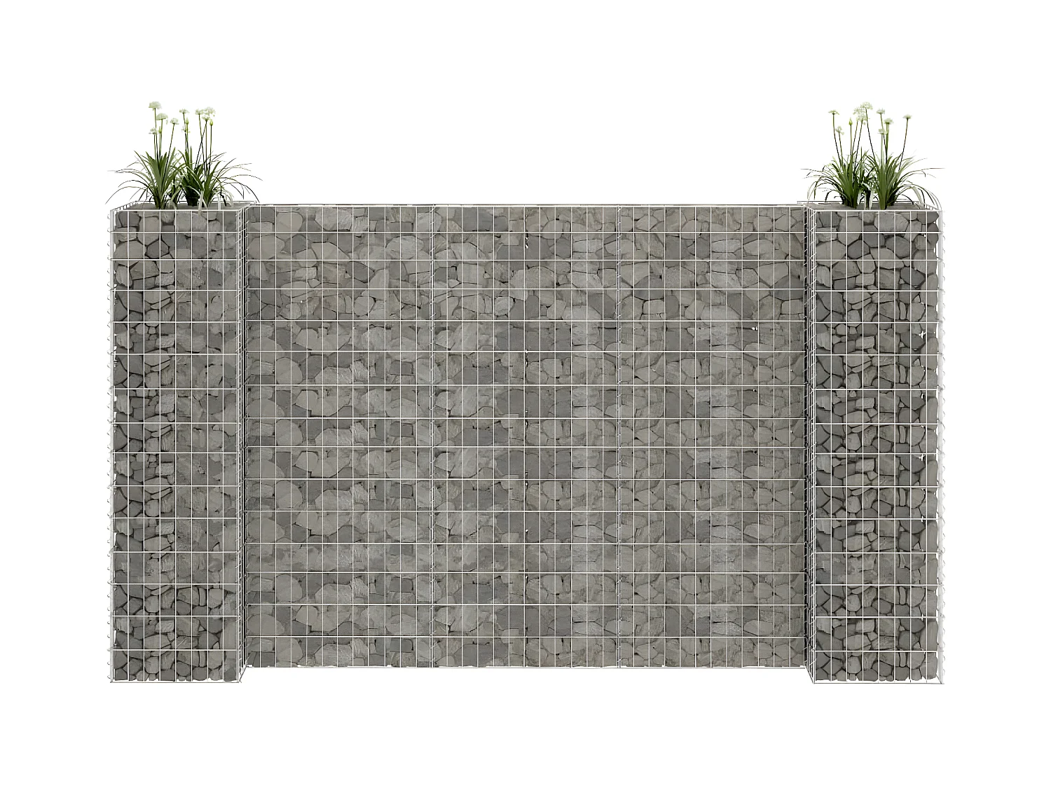 Jardinière à gabion en H Fil d'acier 260x40x150 cm WVGQ5981