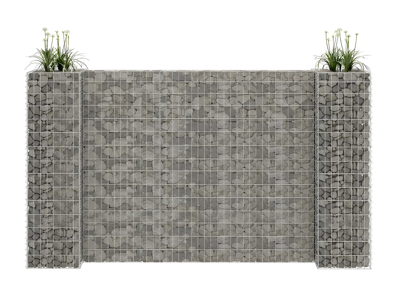 Jardinière à gabion en H Fil d'acier 260x40x150 cm WVGQ5981